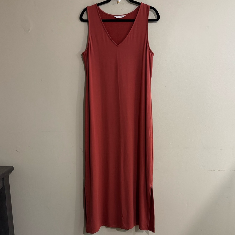 Garnet Hill Rust Sheath Style Maxi Dress